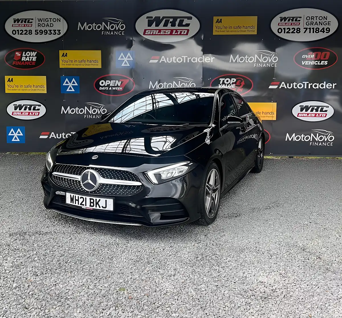 Used 2021 Mercedes-Benz a-Class AMG Line Black - Front View