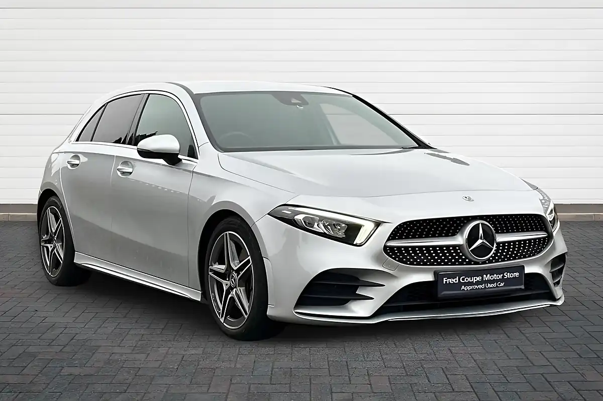 Used 2021 Mercedes-Benz a-Class AMG Line High Tech Silver - Front View