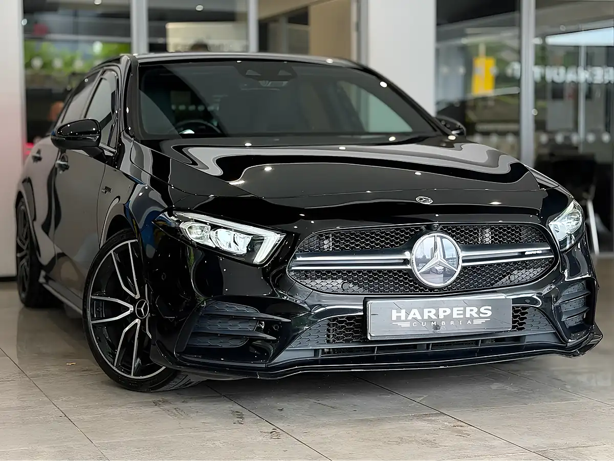 Used 2021 Mercedes-Benz a Class Premium Black - Front View