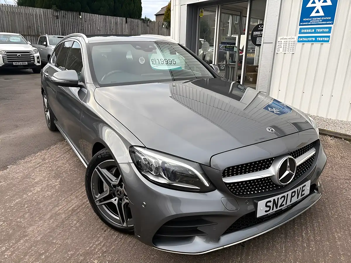 Used 2021 Mercedes-Benz C-Class AMG Line Grey - Front View