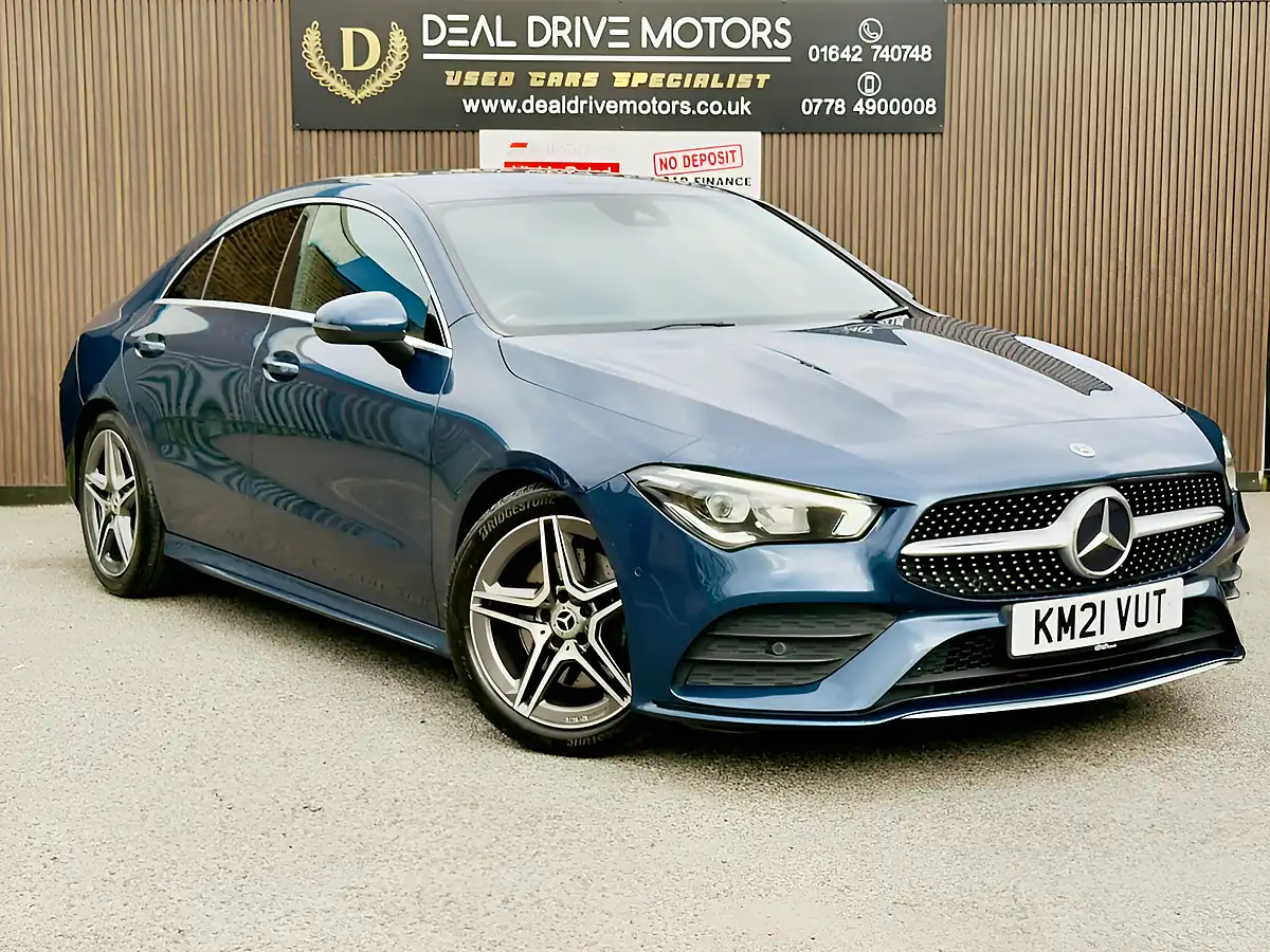 Used 2021 Mercedes-Benz Cla AMG Line Blue - Front View