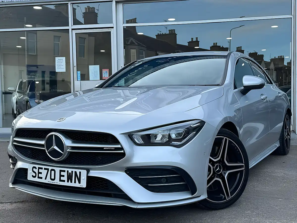 Used 2021 Mercedes-Benz Cla CLA35 AMG Coupe Silver - Front View