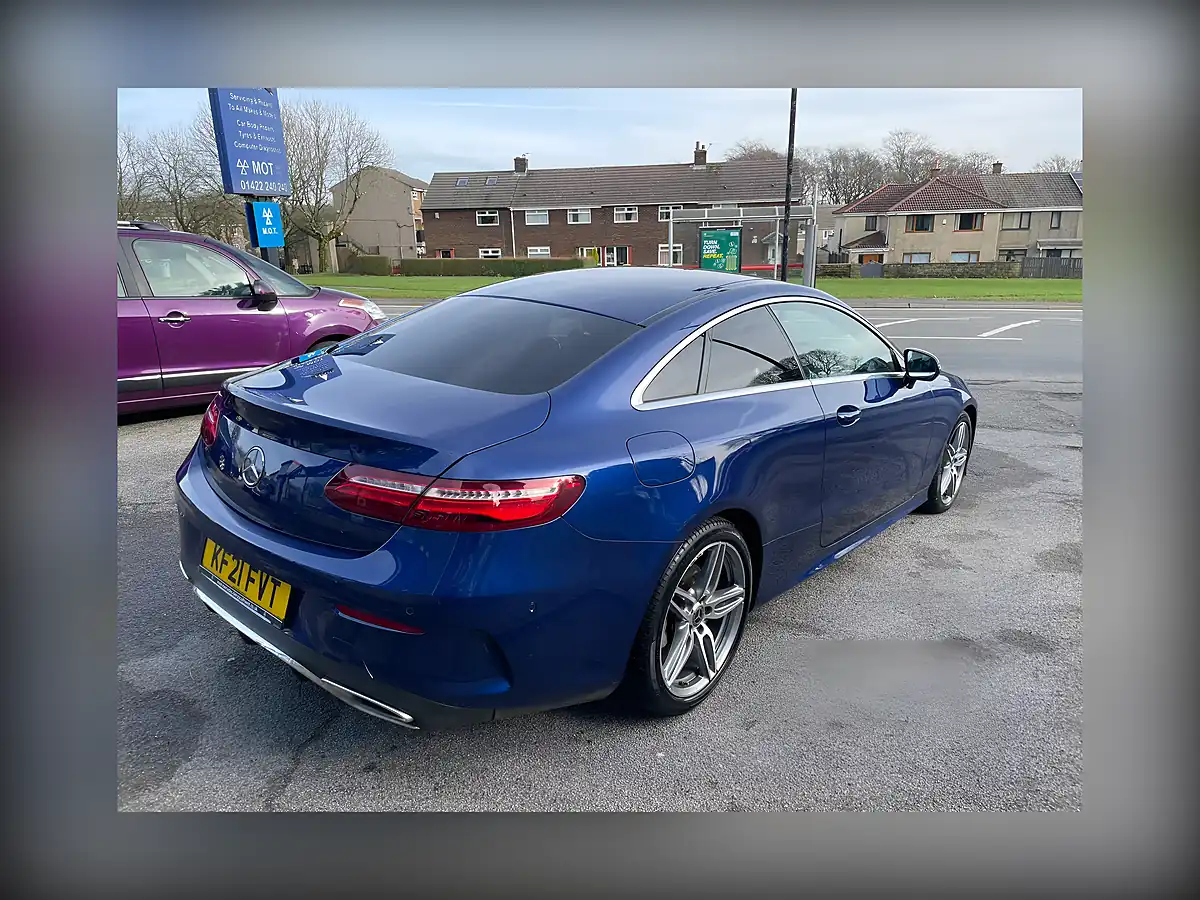 Used 2021 Mercedes-Benz E Class AMG Line Blue - Interior and Exterior details 9