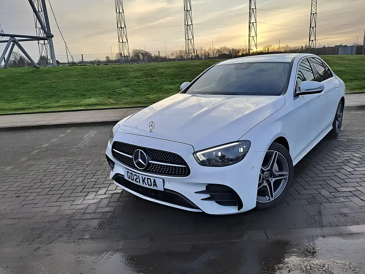 Used 2021 Mercedes-Benz E Class AMG Line White - Front View