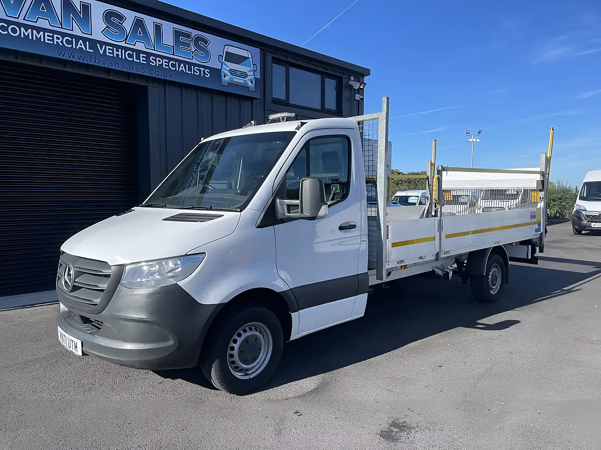 Used 2021 Mercedes-Benz Sprinter 14FT Dropside With Tail Lift White - Interior and Exterior details 2