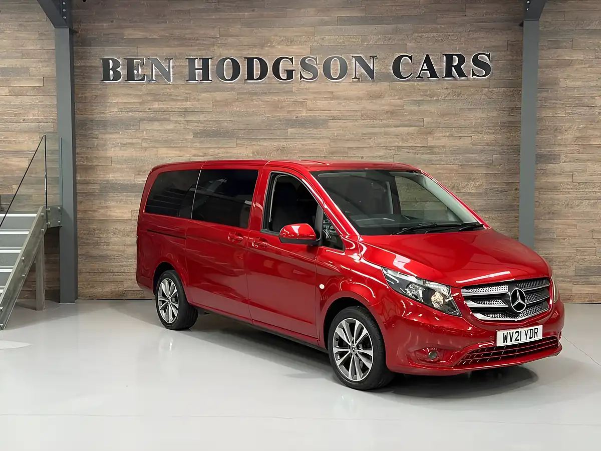 Used 2021 Mercedes-Benz Vito Pro Tourer Double Cab Red - Interior and Exterior details 2