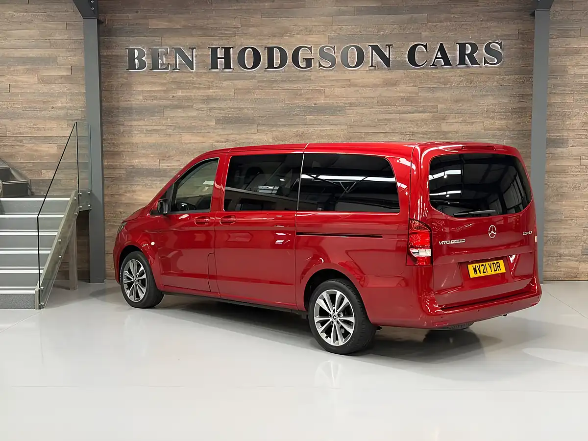 Used 2021 Mercedes-Benz Vito Pro Tourer Double Cab Red - Interior and Exterior details 4