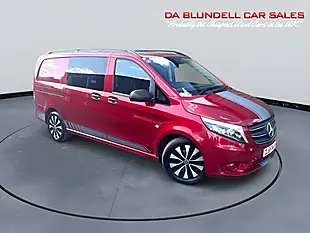 Used 2021 Mercedes-Benz Vito Sport Crew Van Double Cab Red - Interior and Exterior details 2