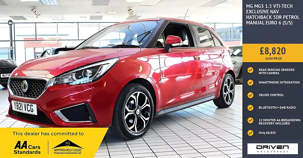 Used 2021 MG MG3 Exclusive Nav Red - Front View