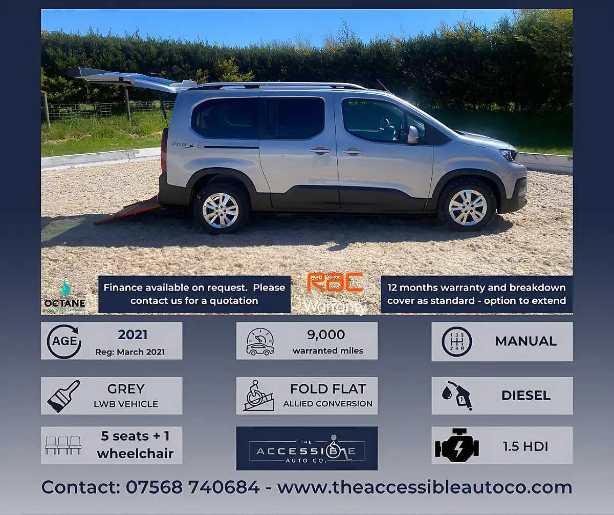 Used 2021 Peugeot Rifter Allure Premium Lwb Grey - Front View
