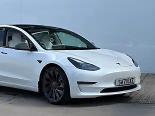 Used 2021 Tesla Model 3 Performance Pearl White - Interior and Exterior details 2