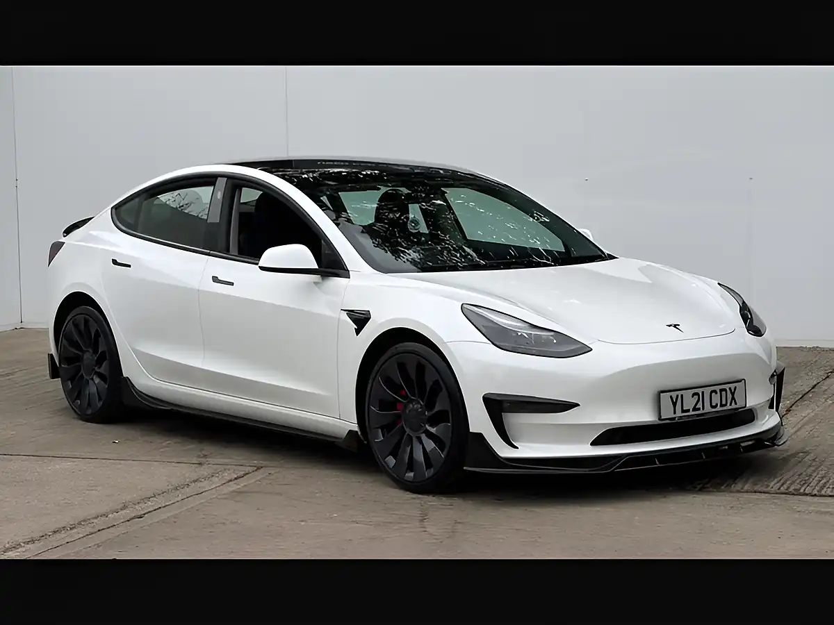 Used 2021 Tesla Model 3 Performance Pearl White - Front View