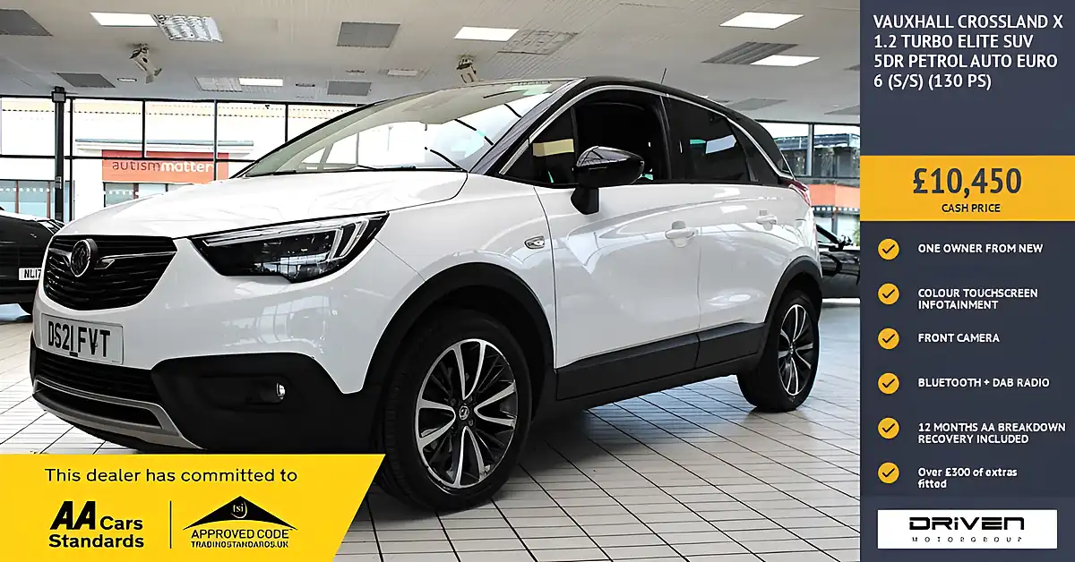 Used 2021 Vauxhall Crossland X Elite Summit White - Front View