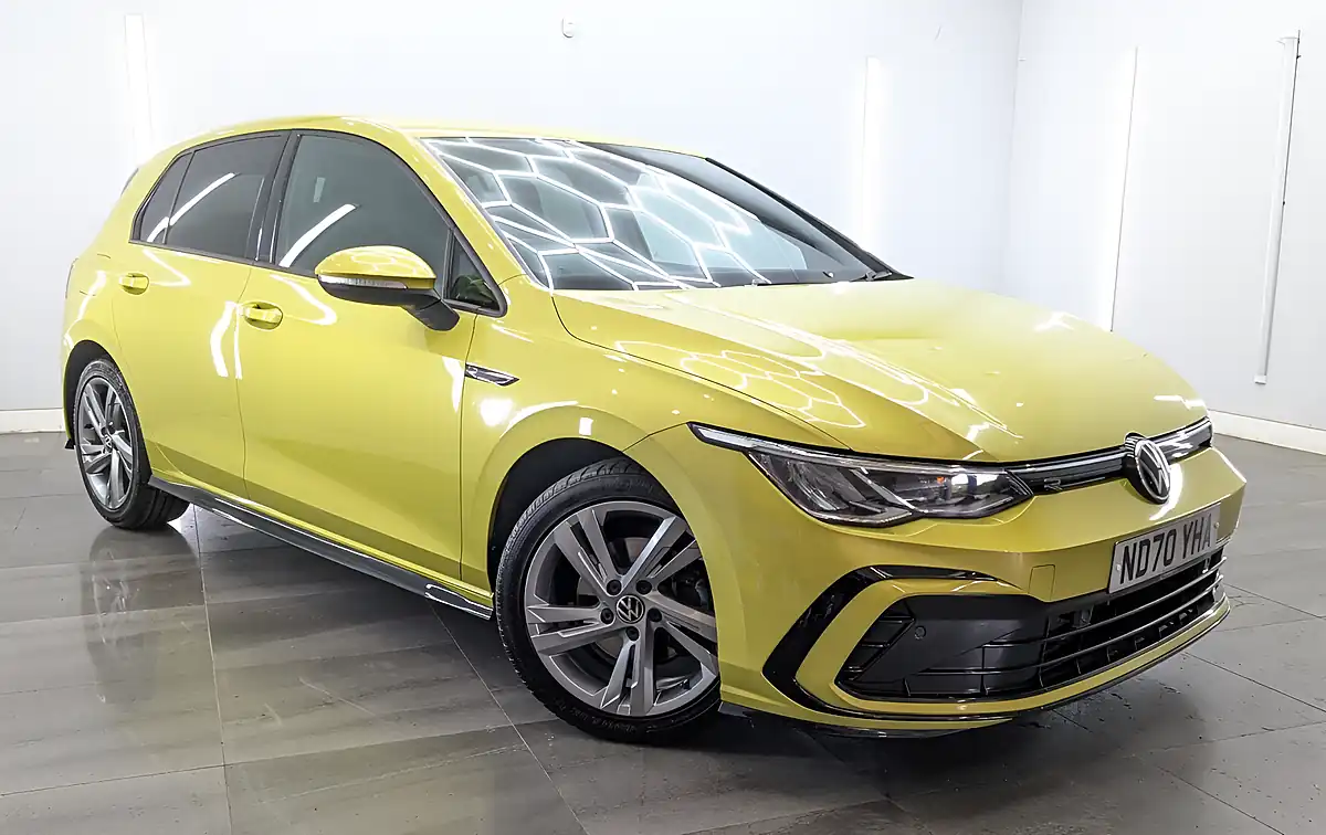 Used 2021 Volkswagen Golf R-Line Lime Yellow - Front View