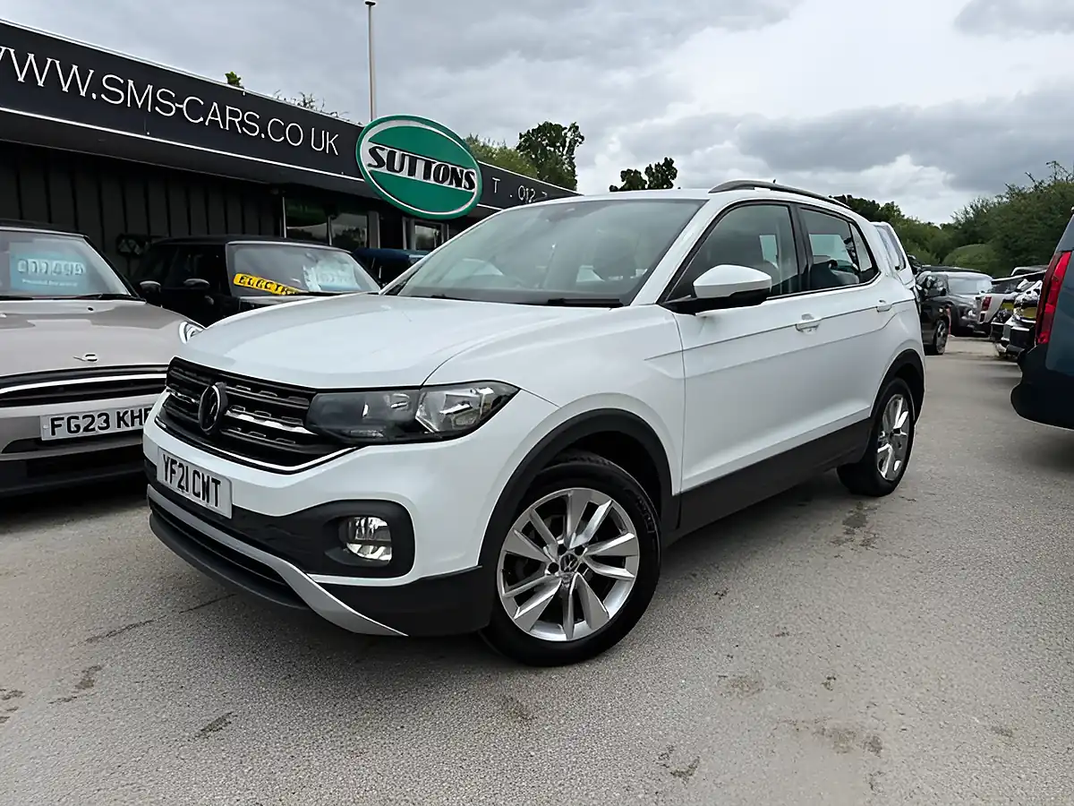 Used 2021 Volkswagen T-Cross Se White - Front View