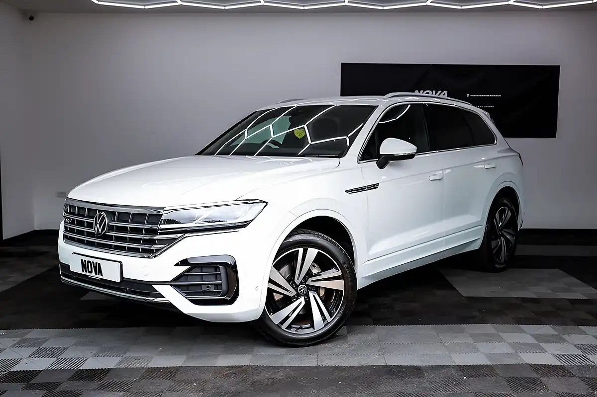 Used 2021 Volkswagen Touareg R-Line Tech Oryx White Metallic - Interior and Exterior details 2