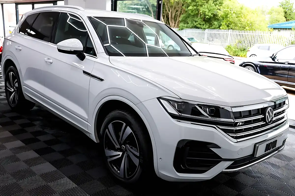 Used 2021 Volkswagen Touareg R-Line Tech Oryx White Metallic - Interior and Exterior details 9