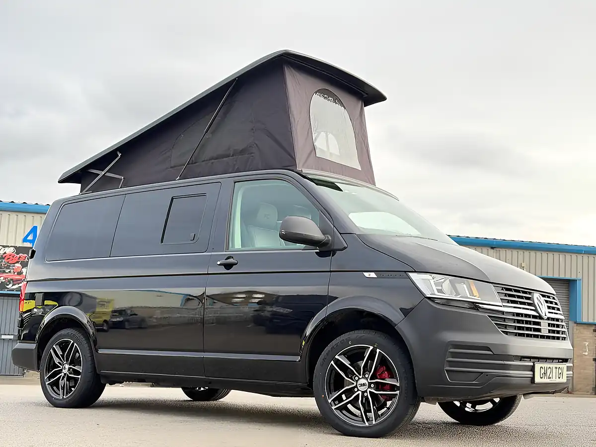 Used 2021 Volkswagen Transporter Campervan Black - Front View