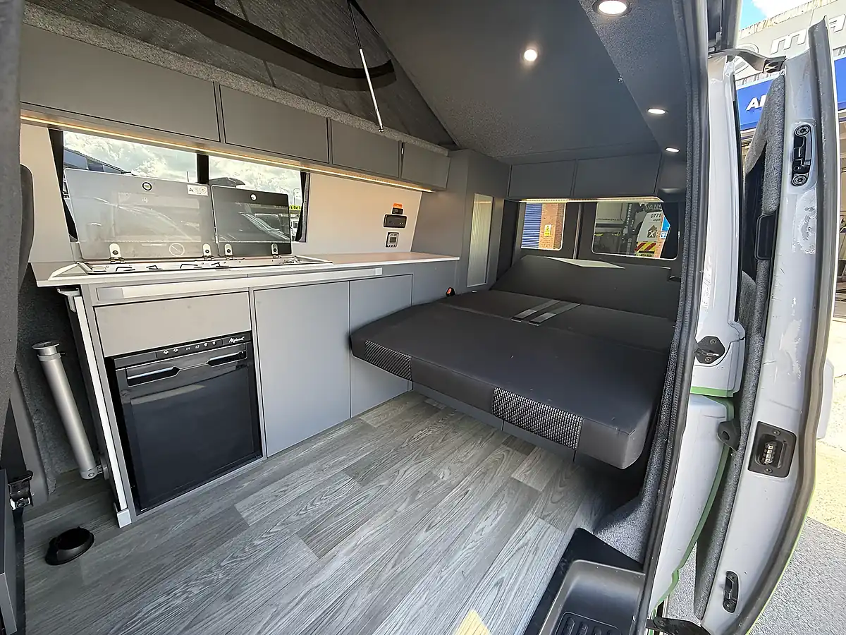 Used 2021 Volkswagen Transporter T28 Camper Lwb White / Sage Green - Interior and Exterior details 16
