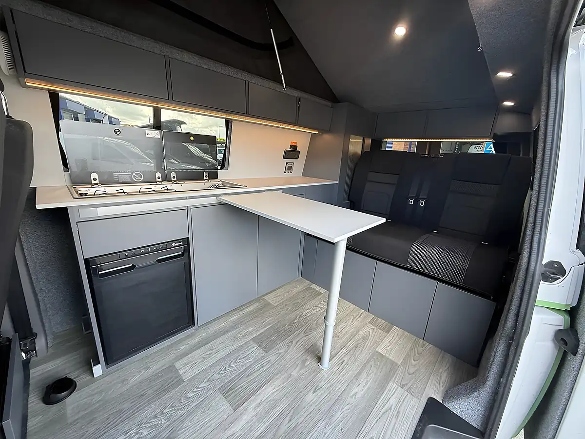 Used 2021 Volkswagen Transporter T28 Camper Lwb White / Sage Green - Interior and Exterior details 17