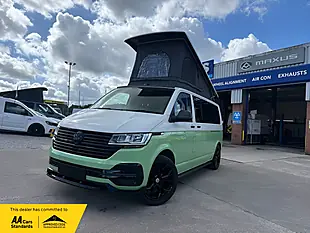 Used 2021 Volkswagen Transporter T28 Camper Lwb White / Sage Green - Interior and Exterior details 2