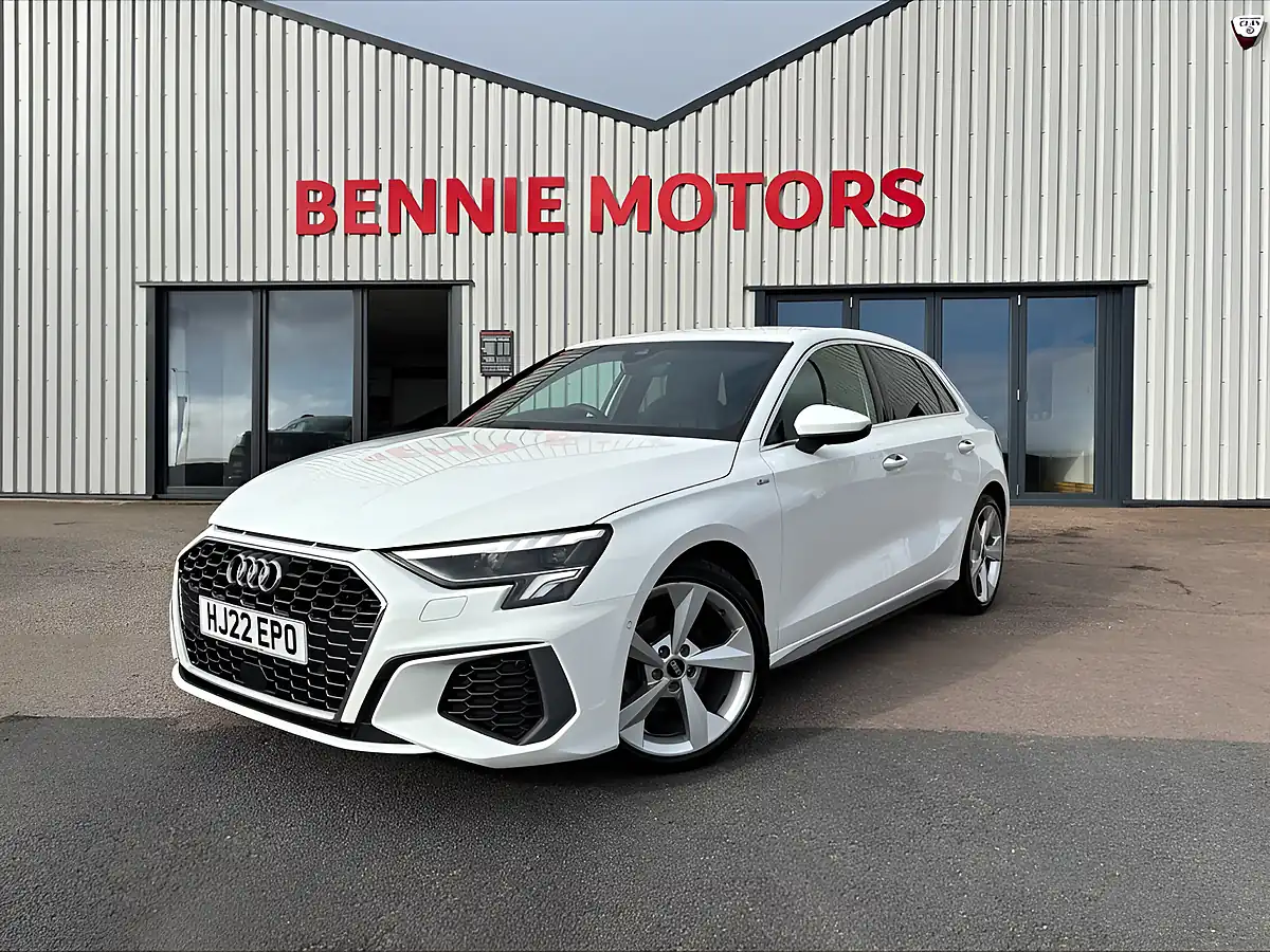 Used 2022 Audi A3 S Line White - Front View