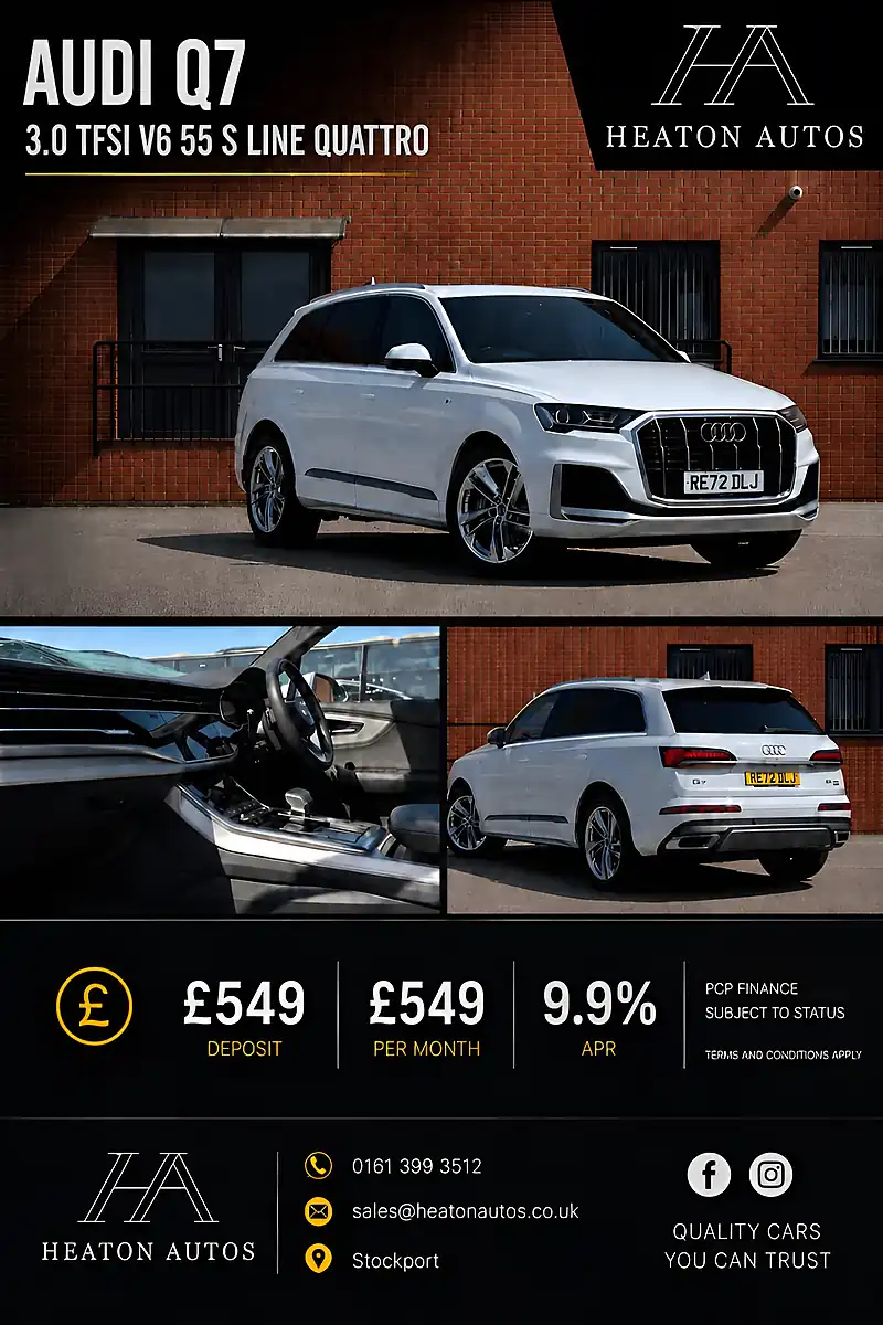 Used 2022 Audi Q7 S Line White - Interior and Exterior details 4