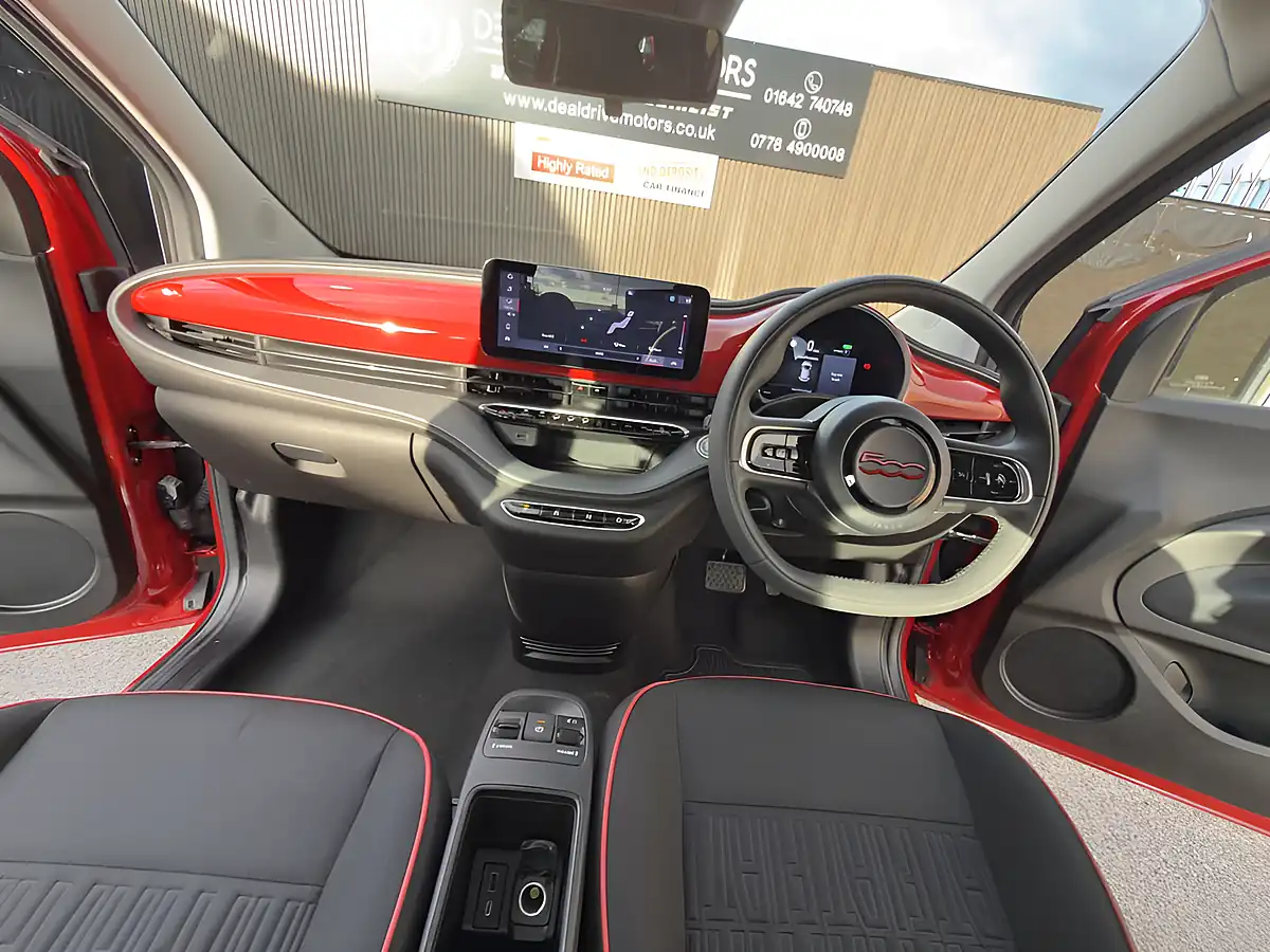 Used 2022 Fiat 500e Red Hatchback Red - Interior and Exterior details 12
