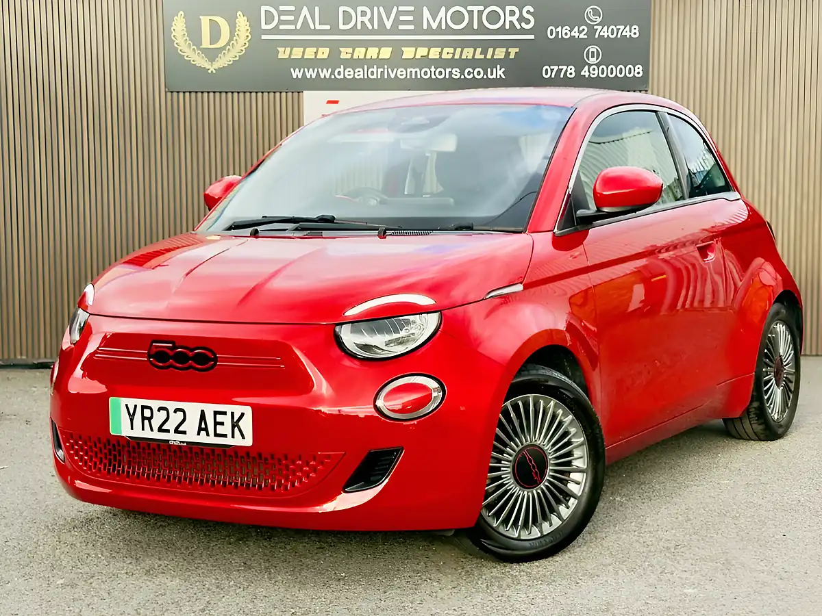 Used 2022 Fiat 500e Red Hatchback Red - Interior and Exterior details 4