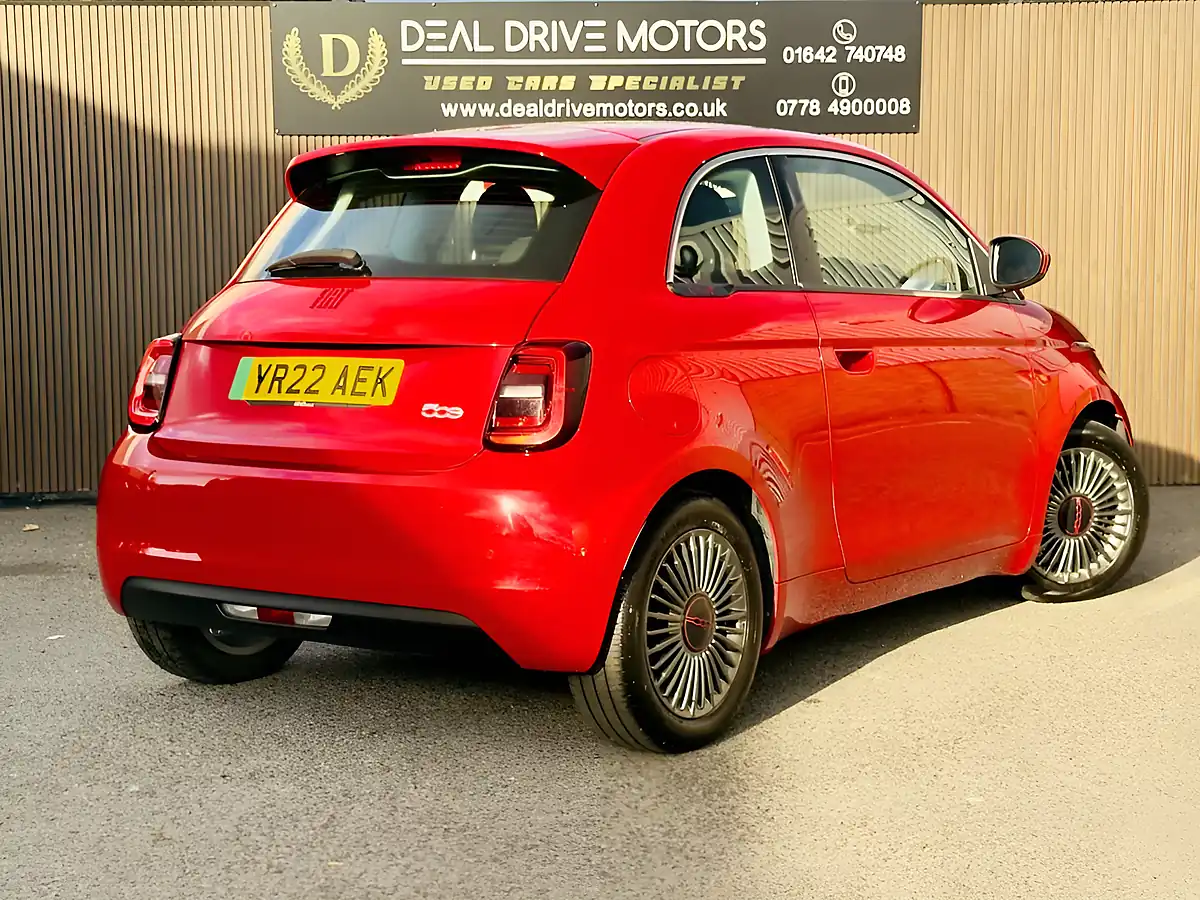 Used 2022 Fiat 500e Red Hatchback Red - Interior and Exterior details 8