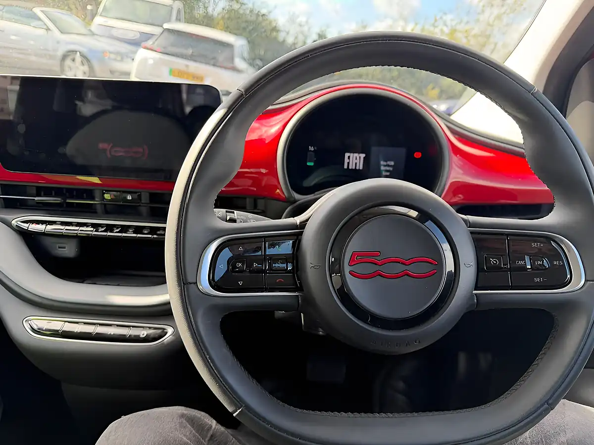 Used 2022 Fiat 500e Red Red - Interior and Exterior details 11