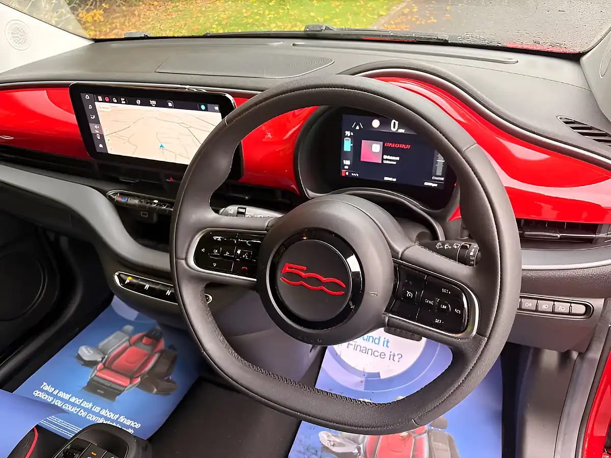 Used 2022 Fiat 500E Red Red - Interior and Exterior details 10