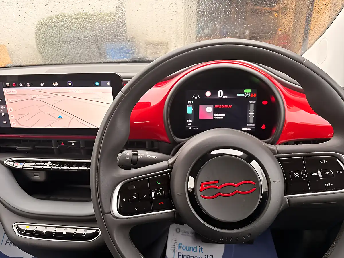 Used 2022 Fiat 500E Red Red - Interior and Exterior details 11