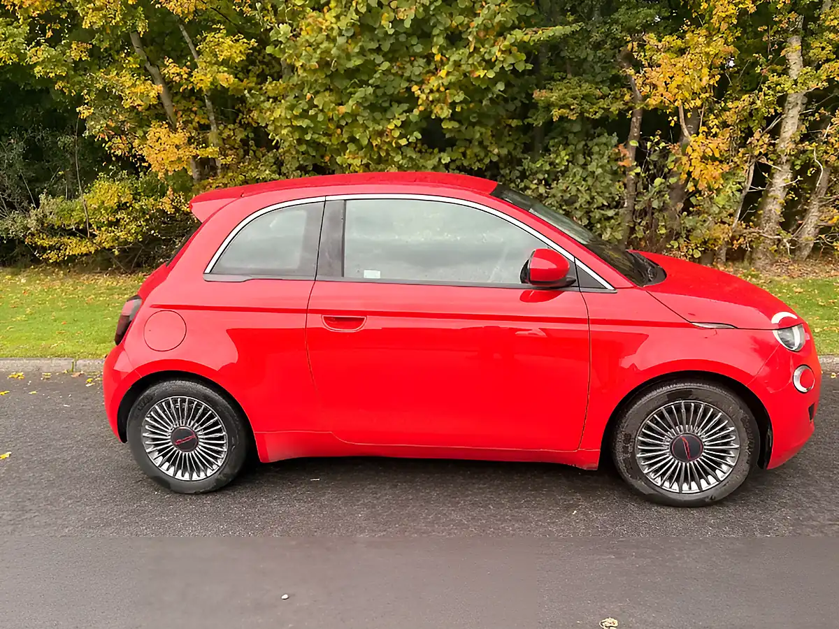 Used 2022 Fiat 500E Red Red - Interior and Exterior details 2