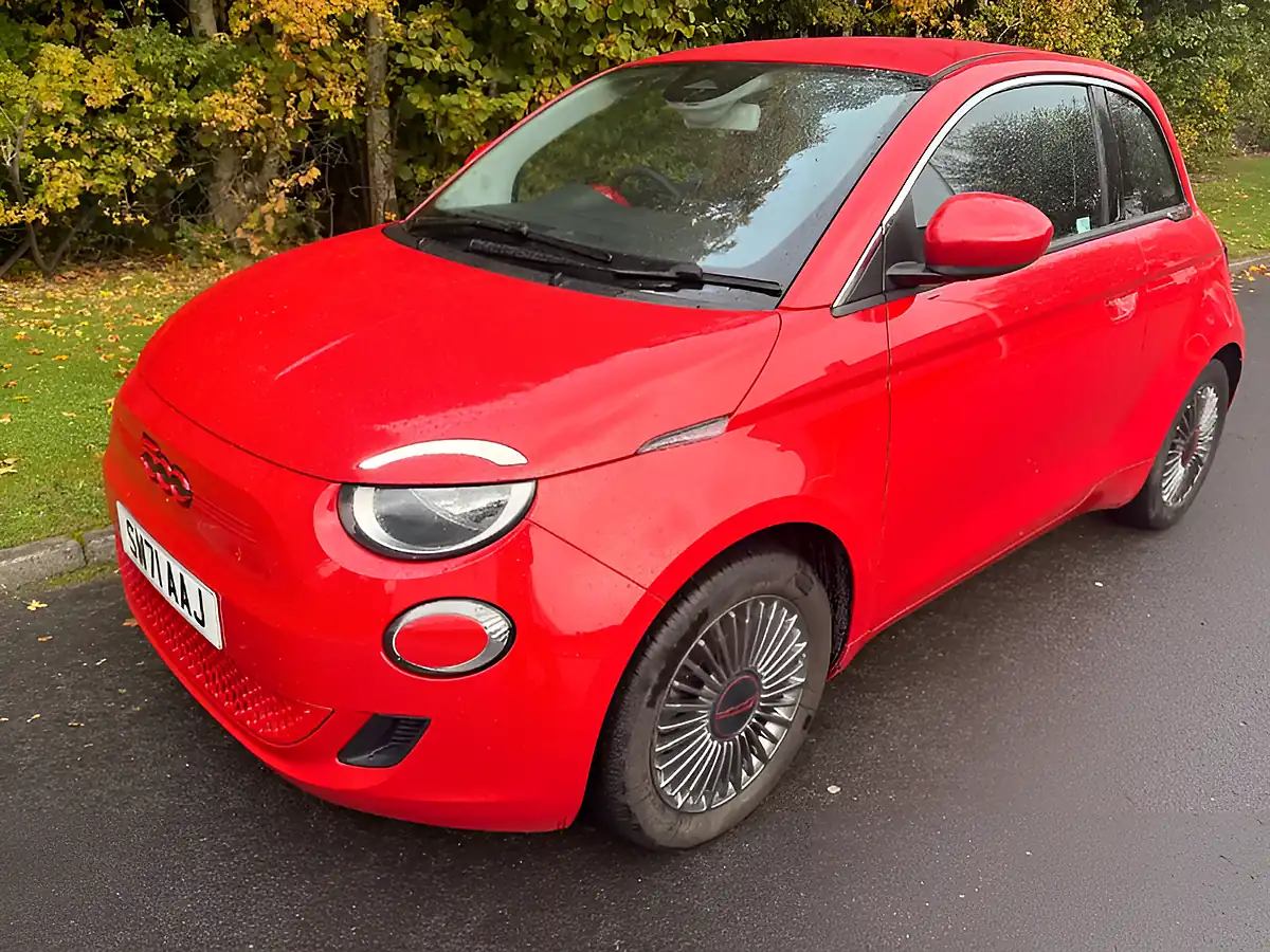 Used 2022 Fiat 500E Red Red - Interior and Exterior details 3