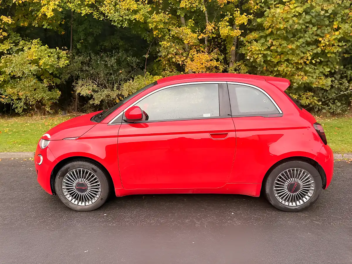 Used 2022 Fiat 500E Red Red - Interior and Exterior details 4