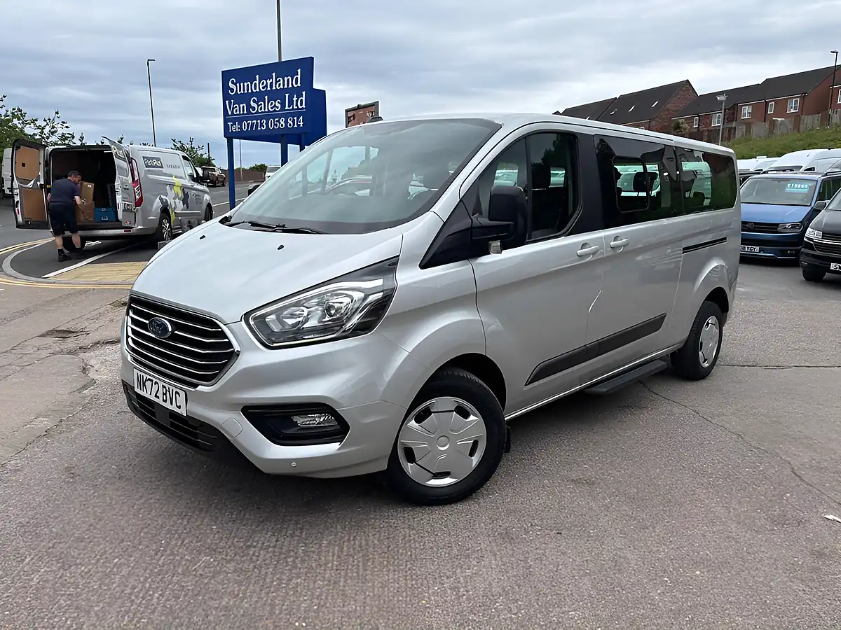 Used 2022 Ford Tourneo Custom Leader Shuttle Silver - Front View