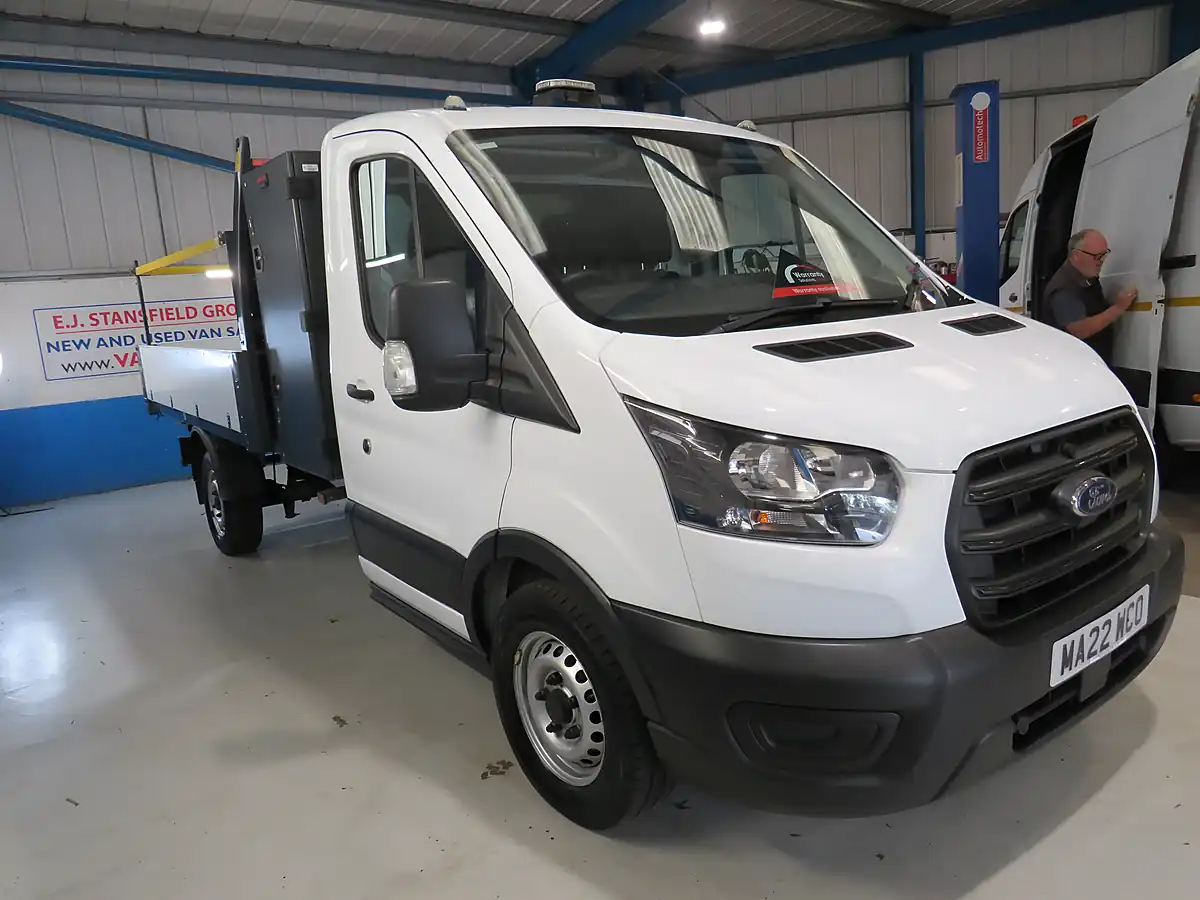 Used 2022 Ford Transit 350 Leader Single Cab Tipper White - Front View