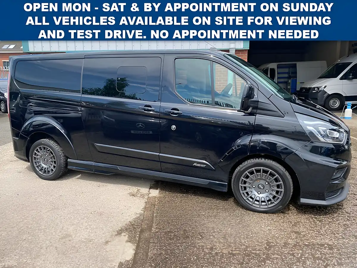 Used 2022 Ford Transit Custom Factory Ms-Rt Crew Van Double Cab Black - Interior and Exterior details 8
