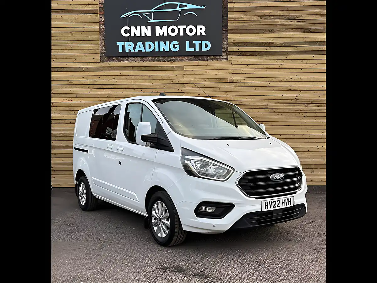Used 2022 Ford Transit Custom Limited Crew Van Double Cab Frozen White - Interior and Exterior details 2