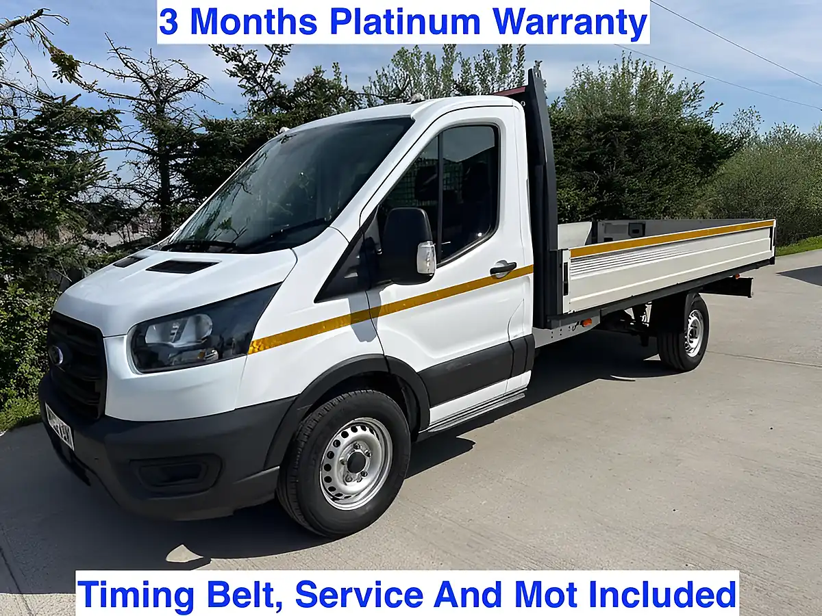 Used 2022 Ford Transit Leader 14FT Dropside White - Front View