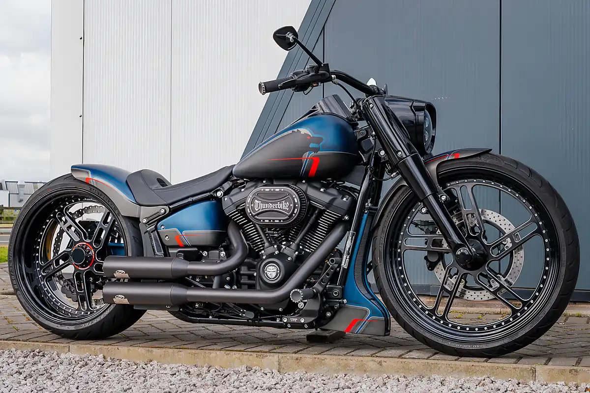 Used 2022 Harley-Davidson Fat Boy Thunderbike Custom Black Dog Matte - Front View