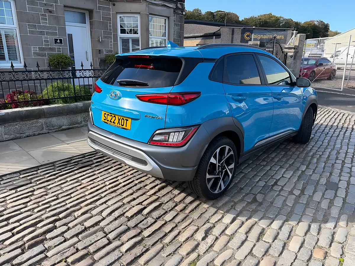 Used 2022 Hyundai Kona Premium Surfy Blue - Interior and Exterior details 12