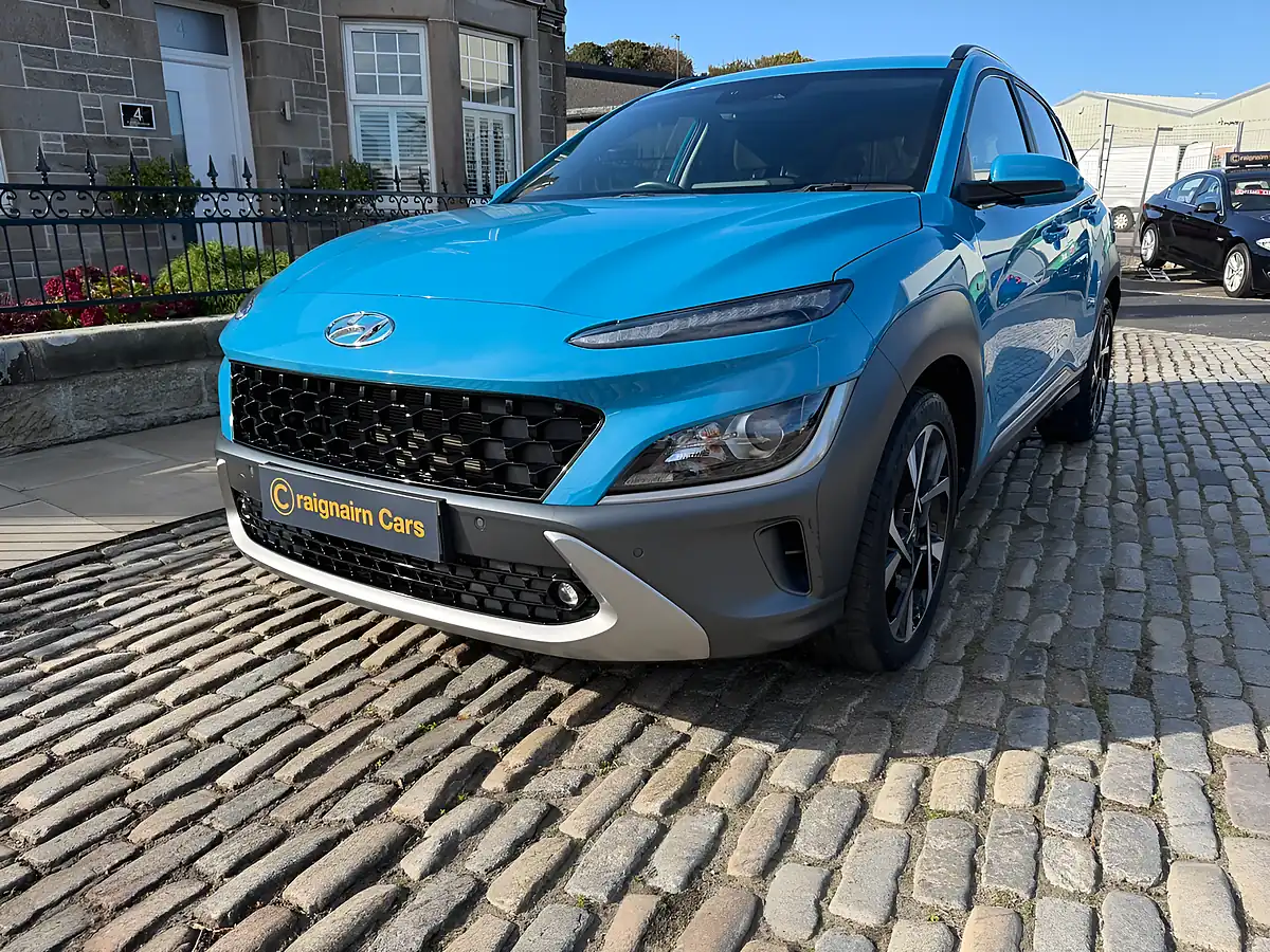 Used 2022 Hyundai Kona Premium Surfy Blue - Interior and Exterior details 4