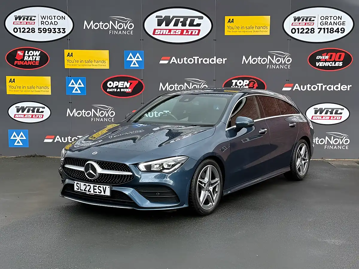 Used 2022 Mercedes-Benz Cla AMG Line Premium 2 Blue - Front View