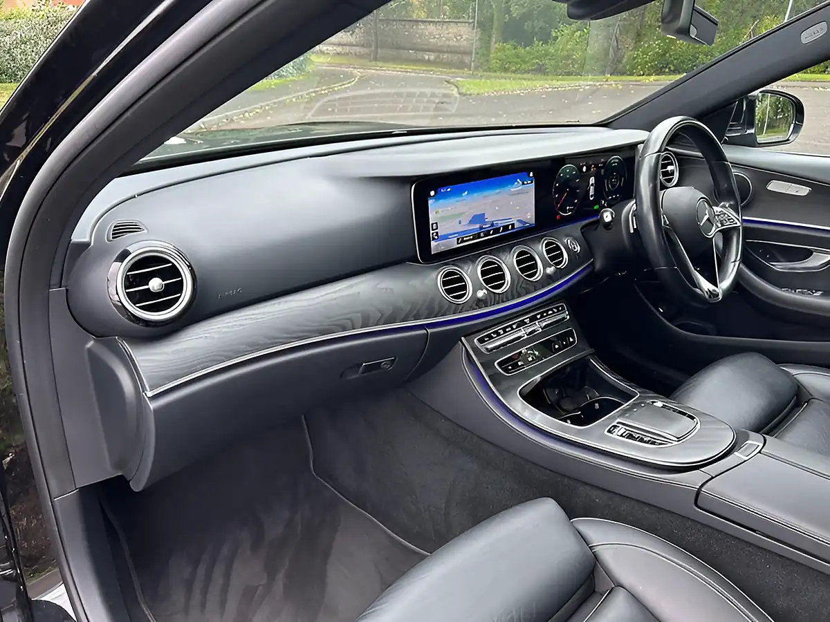 Used 2022 Mercedes-Benz E Class AMG Line Obsidian Black - Interior and Exterior details 10