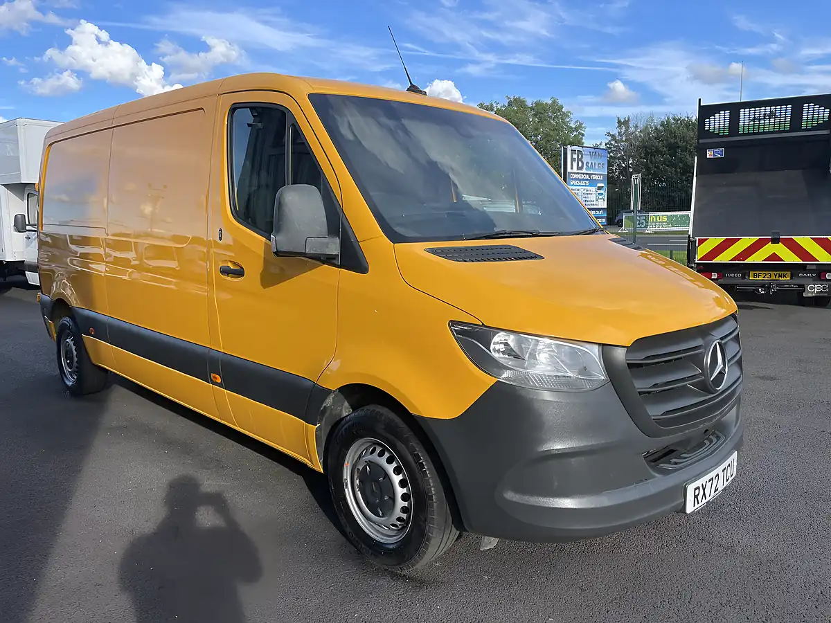 Used 2022 Mercedes-Benz Sprinter Premium L2H1 Yellow - Interior and Exterior details 2