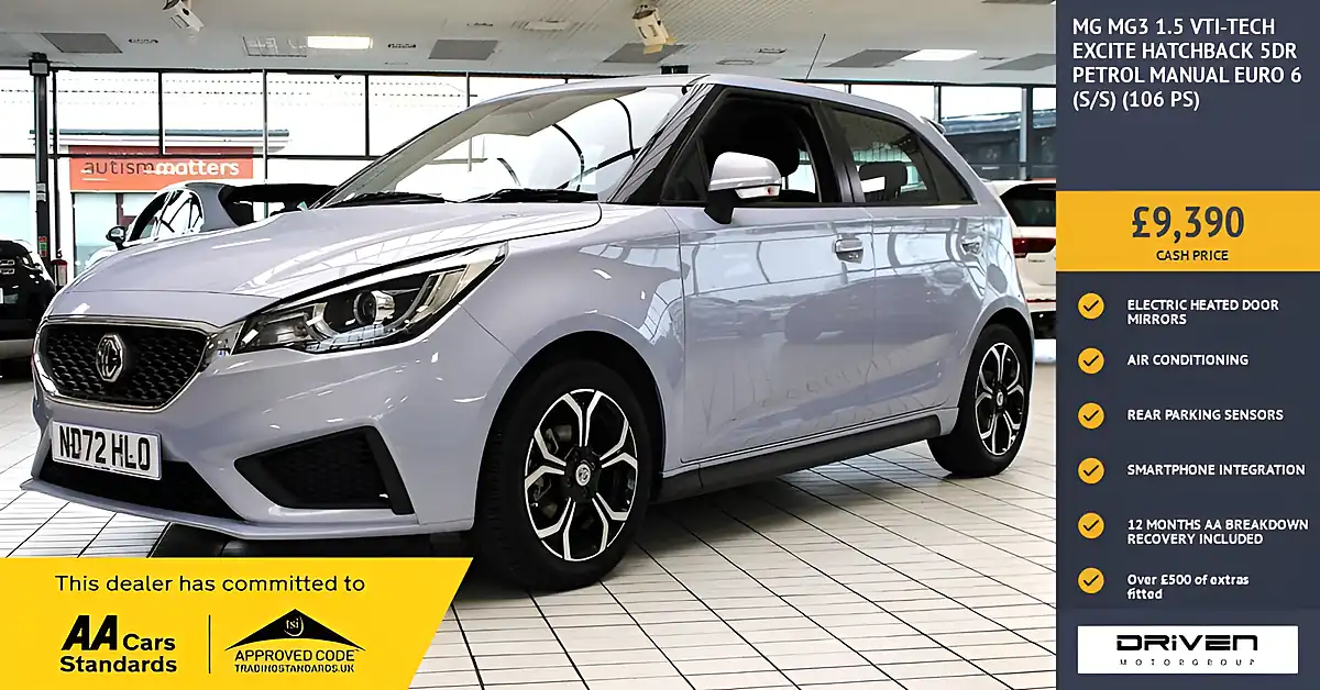 Used 2022 MG MG3 Excite Southwark Silver - Front View