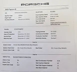 Used 2022 Porsche Taycan Performance Plus Blue - Interior and Exterior details 6