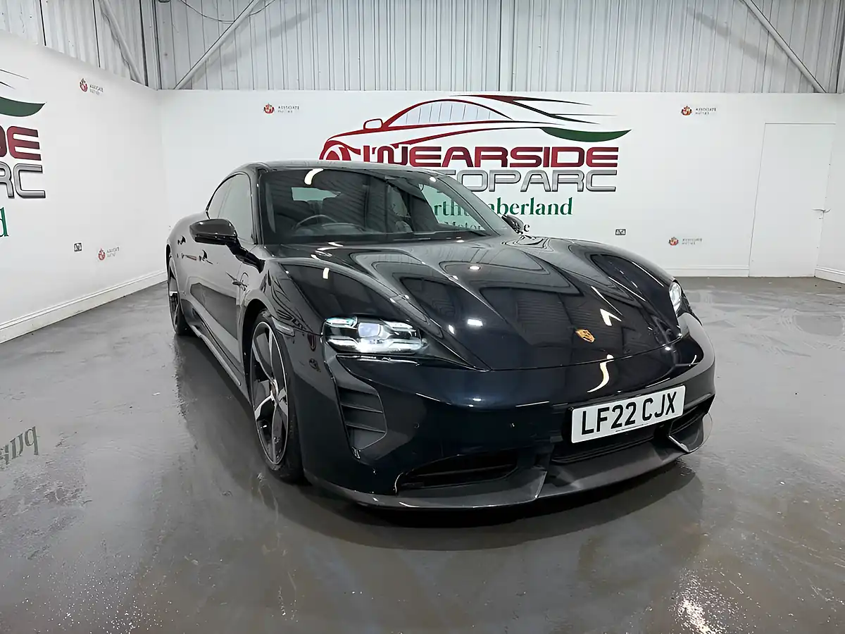 Used 2022 Porsche Taycan Turbo S Black - Front View